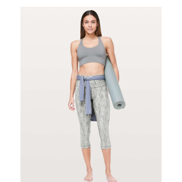 Lululemon Wunder‎ Under Crop (High-Rise) *Full-On Luon 21" Arrow Jacquard Green - Picture 1 of 12